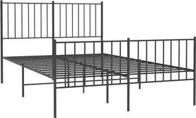 Czarne metalowe łózko małżeńskie 140x200cm L9-R72