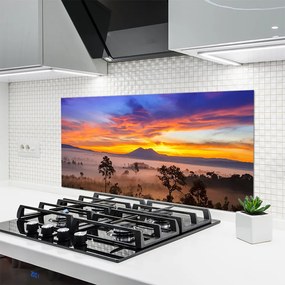 Szkło do Kuchni na Ścianę Tajemniczy Bór We Mgle