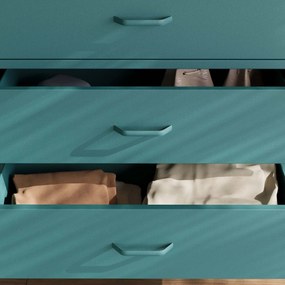 Komoda szafka metalowa morska / turkusowa Modern CARLA, 800 x 1015 x 400 mm