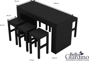Zestaw mebli ogrodowych technorattanowy Geniale czarny