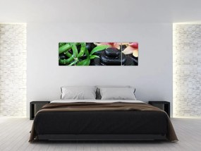 Obraz - Kamienie i orchidee (170x50 cm)