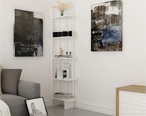 Regał na książki – 45 x 180 x 22 cm – Biały – Płyta wiórowa pokryta melaminą