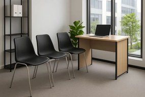 Czarne metalowe krzesło konferencyjne - Tarus 4X