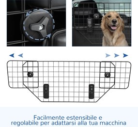PawHut Bramka Bezpieczeństwa dla Psa Regulowana Osłona 90-120cm Wysoka 405cm Metalowa Czarna | Aosom PL