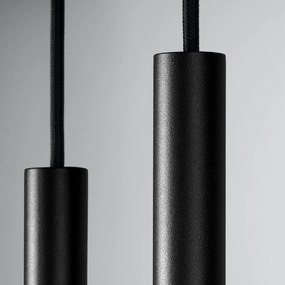 Czarna metalowa lampa wisząca ø 15 cm Fideus – Sollux