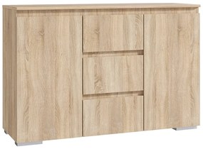 Komoda z szufladami i półkami dąb sonoma 120 cm - Elsinor 4X
