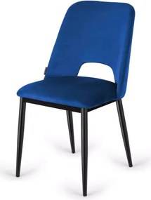 Eleganckie tapicerowane krzesło welurowe Orsa z solidną konstrukcją na metalowych nogach
