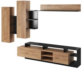 Meblościanka dąb craft złoty + antracyt - Vipo 5X