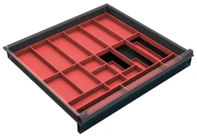 Organizer szufladowy na narzędzia do szaf KOVOS szerokość 720 mm, 19 przegród, 60 - 120 mm
