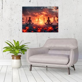Obraz na szkle - Joga w przyrodzie (70x50 cm)