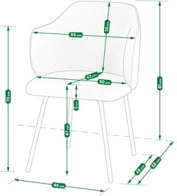 Czarne sztruksowe krzesło nowoczesne P2-P88