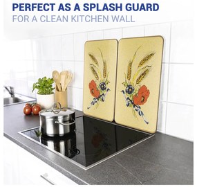 Szklane płyty ochronne na kuchenkę zestaw 2 szt. 52x30 cm Corn-Flowers – Maximex