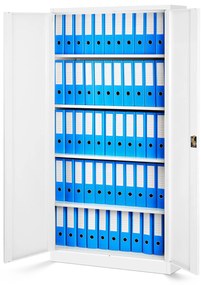 Zestaw 4x biurowa szafa metalowa na akta JAN H, 900 x 1950 x 400 mm, biała