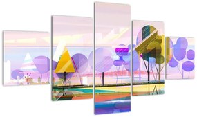 Obraz - Abstrakcja, krajobraz (125x70 cm)
