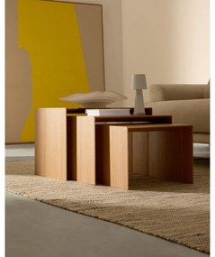 Stoliki zestaw 3 szt. w dekorze dębu 40x60 cm Litto – Kave Home