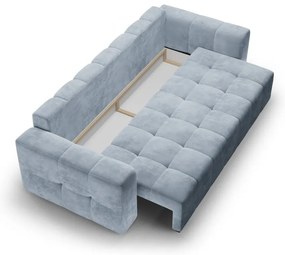 Jasnoniebieska aksamitna rozkładana sofa Milo Casa Luca