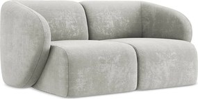 Modułowa sofa 2-osobowa - z tkaniny szenilowej - jasny szary - LANI