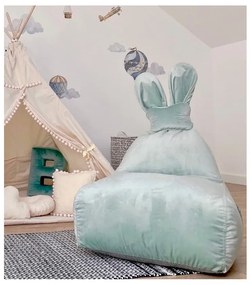 Miętowy dziecięcy worek do siedzenia Funny Bunny – The Brooklyn Kids