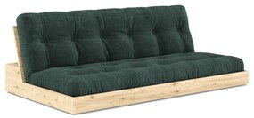 Ciemnozielona sztruksowa rozkładana sofa 196 cm Base – Karup Design