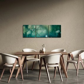 Obraz - Szczegół trawy (z zegarem) (90x30 cm)