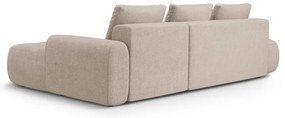 Jasnobrązowy rozkładany/ze schowkiem narożnik (prawostronny/z szezlongiem) Linz – Cosmopolitan Design