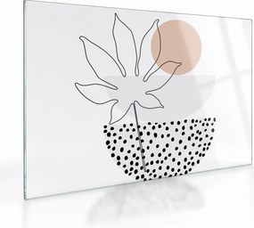 Obraz na szkle - Line art flowers N⁰3 (70x50 cm)