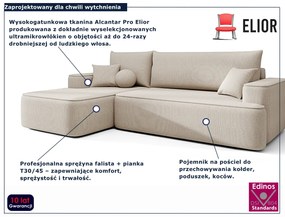 Jasnobeżowy narożnik rozkładany z pojemnikiem K6-M87
