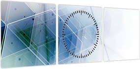Obraz - Kształty geometryczne (z zegarem) (90x30 cm)