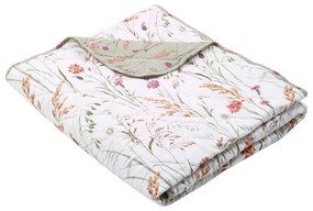 Zielono-beżowa bawełniana narzuta pikowana 200x220 cm Grasmere Floral – Catherine Lansfield