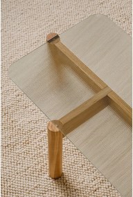 Stolik ze szklanym blatem w naturalnym kolorze 55x105 cm Kob – noo.ma