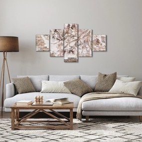 Obraz - Kwiatowy fresk na ceglanej ścianie (125x70 cm)
