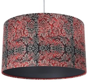 Czerwono-grafitowa lampa wisząca z abażurem - S374-Galaxis
