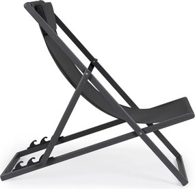 Antracytowy metalowy leżak ogrodowy Taylor – Bizzotto