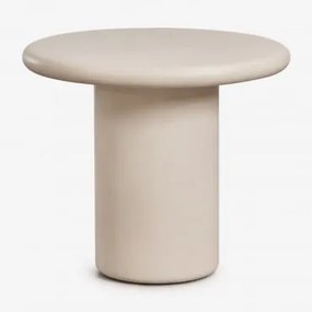 Okrągły Cementowy Stół Ogrodowy Namara Ø90 Cm & Tapioka Beżowa - Sklum