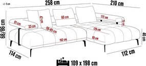 Narożnik MAGNETIC L układ L Lewostronny elektryczna regulacja siedziska tkanina KANSAS WERSAL
