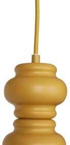 Retro Lampa wisząca musztardowożółta z matowym szkłem 3-punktowa - Fedde Retro Oswietlenie wewnetrzne