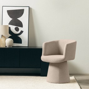 Obrotowy designerski fotel YATO, beżowy