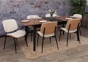 Krzesło do jadalni MCW-O44 (zestaw 6 sztuk), naturalny, biały