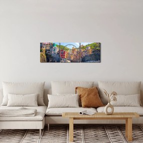 Obraz - Nad Morzem Śródziemnym (z zegarem) (90x30 cm)