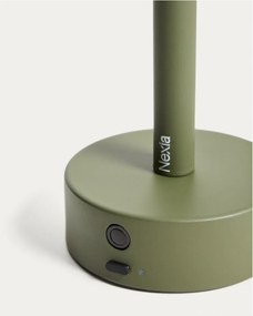 Zielona metalowa lampa stołowa LED (wysokość 30 cm) Bow – Kave Home