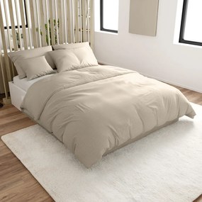 PrzytulneMieszkanie.pl PrzytulneMieszkanie.pl Bawełniana pościel z krepowym wykończeniem LUXERA szaro-brązowa hotelowa kieszeń II.gatunek Rozmiar pościeli: 70 x 90 cm | 140 x 200 cm