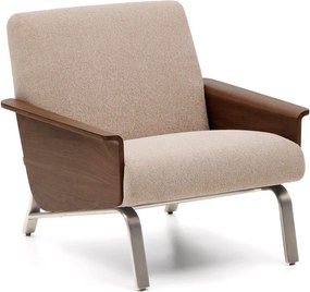 Jasnobrązowy fotel z tkaniny szenilowej Amsen – Kave Home