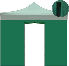 Markiza boczna 3x2m zielona, ​​wodoodporna, z drzwiami zwijanymi do altany składanej 3x3m