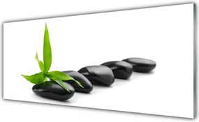 Panel Szklany Kompozycja Kamienia i Liścia