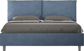 Łóżko bez stelaża tapicerowane 160x200 microfibra Niebieski Antea