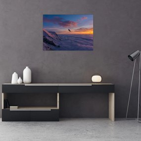 Obraz o zachodzie słońca, Mt. Blanc (70x50 cm)