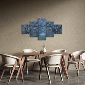 Obraz lasu we mgle (125x70 cm)