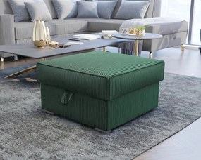 Ciemnozielona pufa SMART COSARO z miejscem do przechowywania 65x65 cm