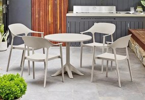 Zestaw mebli ogrodowych Toledo beżowy stół okrągły 70 cm + 4 krzesła balkon taras 4 os.