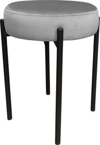 Taboret DIOR stelaż metalowy tkanina Welur : Kolor Stelaża - Czarny , Kolor tkaniny - VELVET - MG17, Typ tkaniny - Velvet